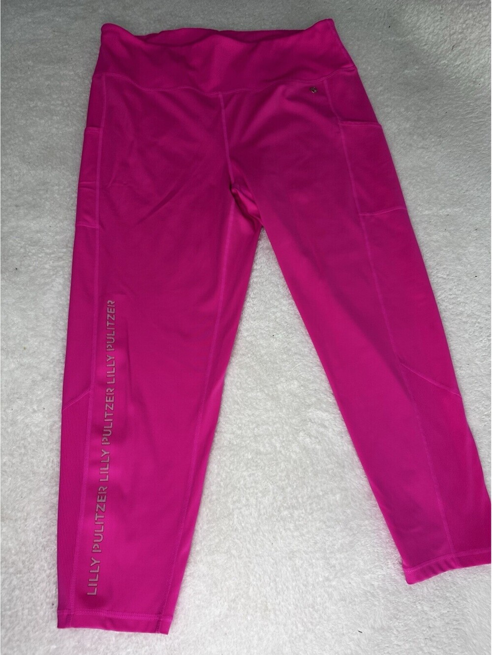 Lilly Pulitzer Luxletic Weekender High Rise Midi Leggings Fuchsia Pink  XXL
